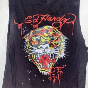 Glittery Ed Hardy Double Sided Tank